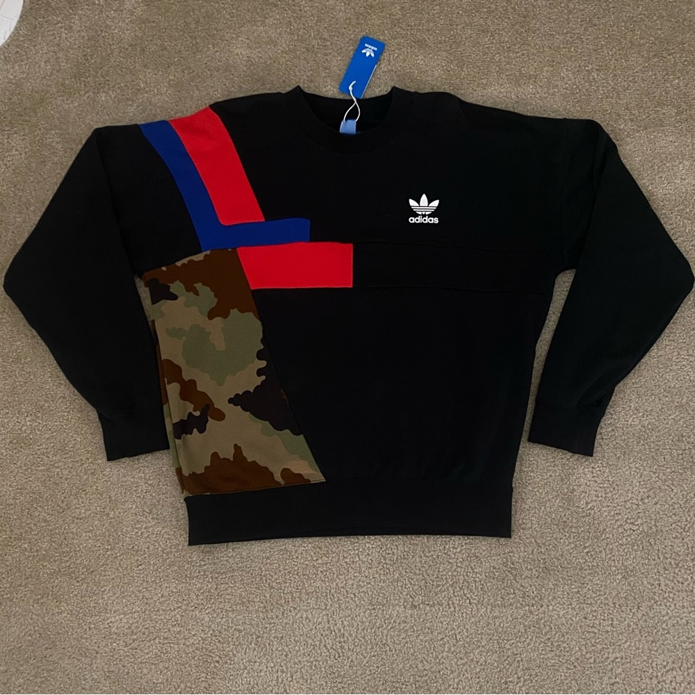Adidas Black/Camo Crew Neck Sweatshirt